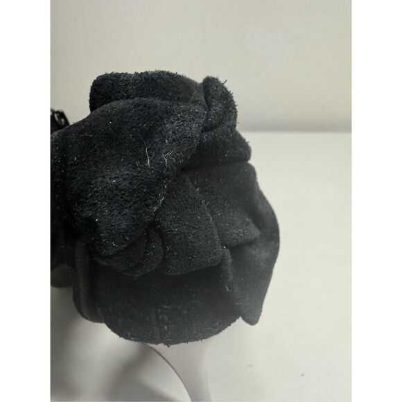 Carlos Santana Crown Fashion Ankle Boots Suede Zip Heel Bow Black Size 8M - Picture 5 of 16